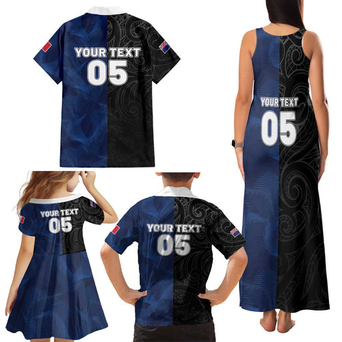 France And New Zealand Rugby Custom Family Matching Tank Maxi Dress and Hawaiian Shirt Les Bleus Rooster With Maori Tiki - Aussie Hoodie