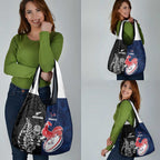 France And New Zealand Rugby Grocery Bag Les Bleus Rooster With Maori Tiki - Aussie Hoodie