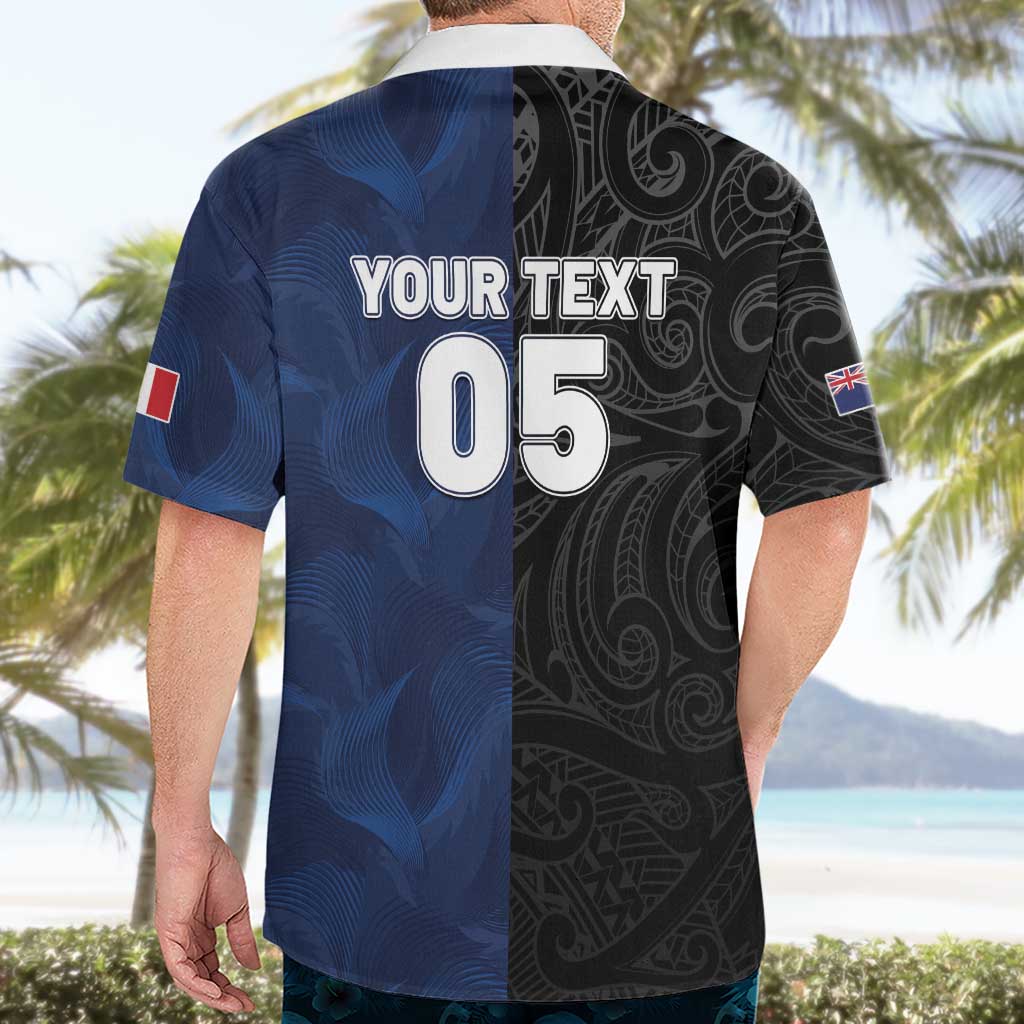 France And New Zealand Rugby Custom Hawaiian Shirt Les Bleus Rooster With Maori Tiki - Aussie Hoodie