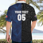 France And New Zealand Rugby Custom Hawaiian Shirt Les Bleus Rooster With Maori Tiki - Aussie Hoodie