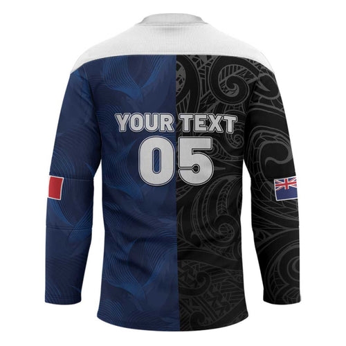 France And New Zealand Rugby Custom Hockey Jersey Les Bleus Rooster With Maori Tiki - Aussie Hoodie