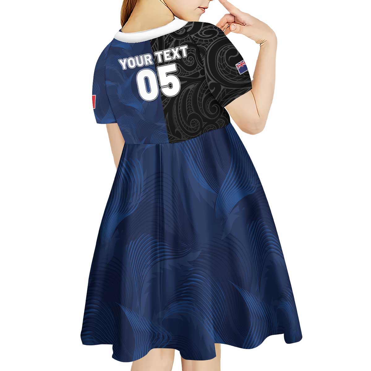 France And New Zealand Rugby Custom Kid Short Sleeve Dress Les Bleus Rooster With Maori Tiki - Aussie Hoodie