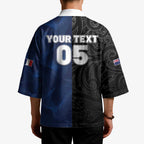 France And New Zealand Rugby Custom Kimono Les Bleus Rooster With Maori Tiki - Aussie Hoodie