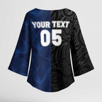 France And New Zealand Rugby Custom Kimono Sleeve Blouse Les Bleus Rooster With Maori Tiki - Aussie Hoodie