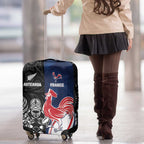 France And New Zealand Rugby Luggage Cover Les Bleus Rooster With Maori Tiki - Aussie Hoodie