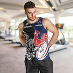 France And New Zealand Rugby Custom Men Tank Top Les Bleus Rooster With Maori Tiki - Aussie Hoodie