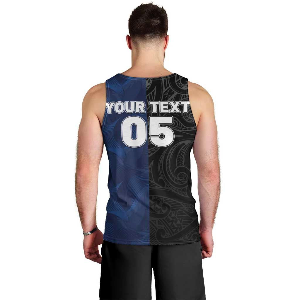 France And New Zealand Rugby Custom Men Tank Top Les Bleus Rooster With Maori Tiki - Aussie Hoodie