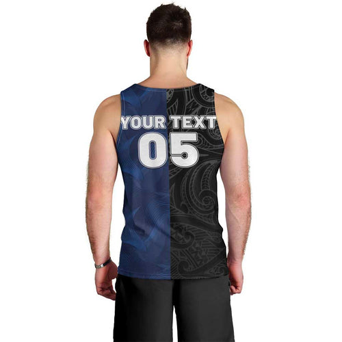 France And New Zealand Rugby Custom Men Tank Top Les Bleus Rooster With Maori Tiki - Aussie Hoodie