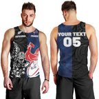 France And New Zealand Rugby Custom Men Tank Top Les Bleus Rooster With Maori Tiki - Aussie Hoodie