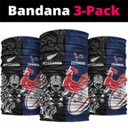France And New Zealand Rugby Neck Gaiter Les Bleus Rooster With Maori Tiki - Aussie Hoodie