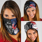 France And New Zealand Rugby Neck Gaiter Les Bleus Rooster With Maori Tiki - Aussie Hoodie