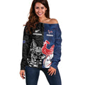 France And New Zealand Rugby Custom Off Shoulder Sweater Les Bleus Rooster With Maori Tiki - Aussie Hoodie