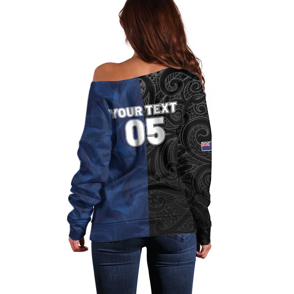 France And New Zealand Rugby Custom Off Shoulder Sweater Les Bleus Rooster With Maori Tiki - Aussie Hoodie