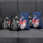 France And New Zealand Rugby Pillow Cover Les Bleus Rooster With Maori Tiki - Aussie Hoodie