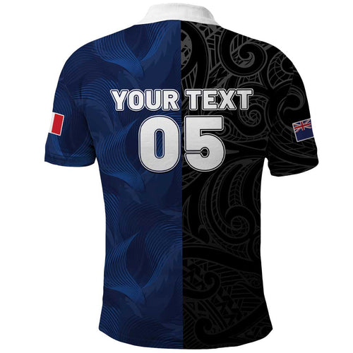 France And New Zealand Rugby Custom Polo Shirt Les Bleus Rooster With Maori Tiki - Aussie Hoodie