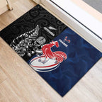France And New Zealand Rugby Rubber Doormat Les Bleus Rooster With Maori Tiki - Aussie Hoodie