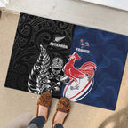 France And New Zealand Rugby Rubber Doormat Les Bleus Rooster With Maori Tiki - Aussie Hoodie