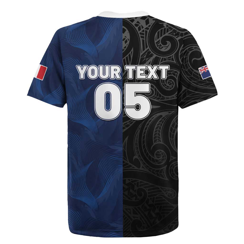 France And New Zealand Rugby Custom Rugby Jersey Les Bleus Rooster With Maori Tiki - Aussie Hoodie