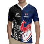 France And New Zealand Rugby Custom Rugby Jersey Les Bleus Rooster With Maori Tiki - Aussie Hoodie