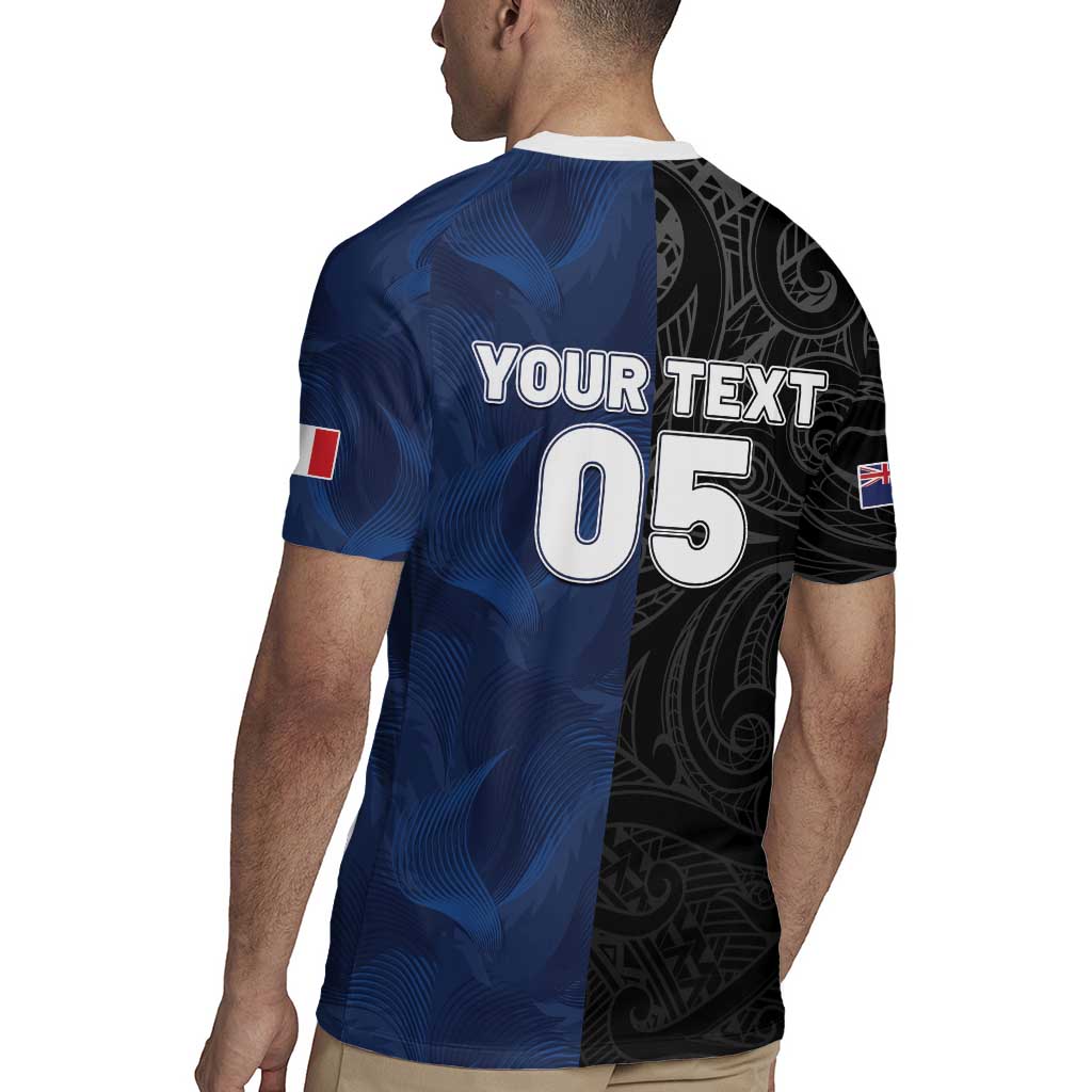 France And New Zealand Rugby Custom Rugby Jersey Les Bleus Rooster With Maori Tiki - Aussie Hoodie