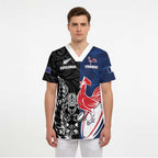 France And New Zealand Rugby Custom Scrub Top Les Bleus Rooster With Maori Tiki - Aussie Hoodie