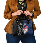 France And New Zealand Rugby Shoulder Handbag Les Bleus Rooster With Maori Tiki - Aussie Hoodie