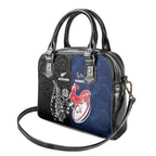 France And New Zealand Rugby Shoulder Handbag Les Bleus Rooster With Maori Tiki - Aussie Hoodie