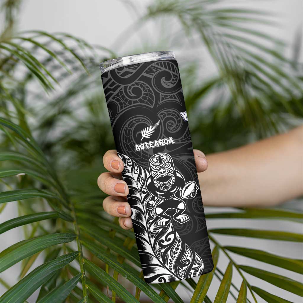 France And New Zealand Rugby Custom Skinny Tumbler Les Bleus Rooster With Maori Tiki - Aussie Hoodie