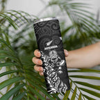 France And New Zealand Rugby Custom Skinny Tumbler Les Bleus Rooster With Maori Tiki - Aussie Hoodie