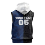 France And New Zealand Rugby Custom Sleeveless Hoodie Les Bleus Rooster With Maori Tiki - Aussie Hoodie