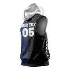 France And New Zealand Rugby Custom Sleeveless Hoodie Les Bleus Rooster With Maori Tiki - Aussie Hoodie