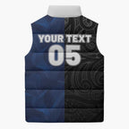 France And New Zealand Rugby Custom Sleeveless Puffer Jacket Les Bleus Rooster With Maori Tiki - Aussie Hoodie
