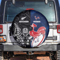 France And New Zealand Rugby Spare Tire Cover Les Bleus Rooster With Maori Tiki - Aussie Hoodie