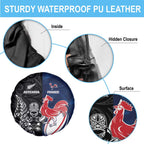 France And New Zealand Rugby Spare Tire Cover Les Bleus Rooster With Maori Tiki - Aussie Hoodie