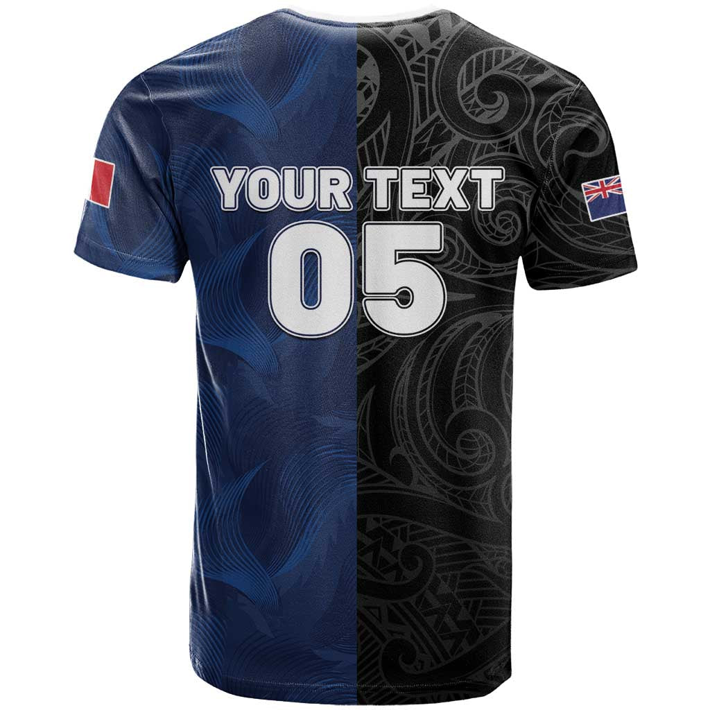 France And New Zealand Rugby Custom T Shirt Les Bleus Rooster With Maori Tiki - Aussie Hoodie