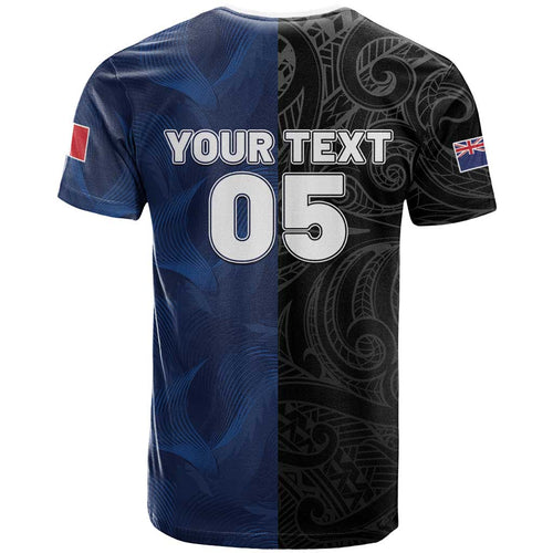 France And New Zealand Rugby Custom T Shirt Les Bleus Rooster With Maori Tiki - Aussie Hoodie