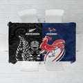 France And New Zealand Rugby Tablecloth Les Bleus Rooster With Maori Tiki - Aussie Hoodie
