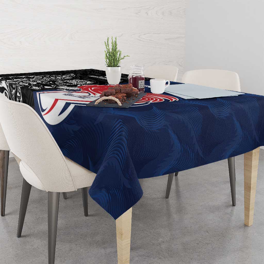 France And New Zealand Rugby Tablecloth Les Bleus Rooster With Maori Tiki - Aussie Hoodie