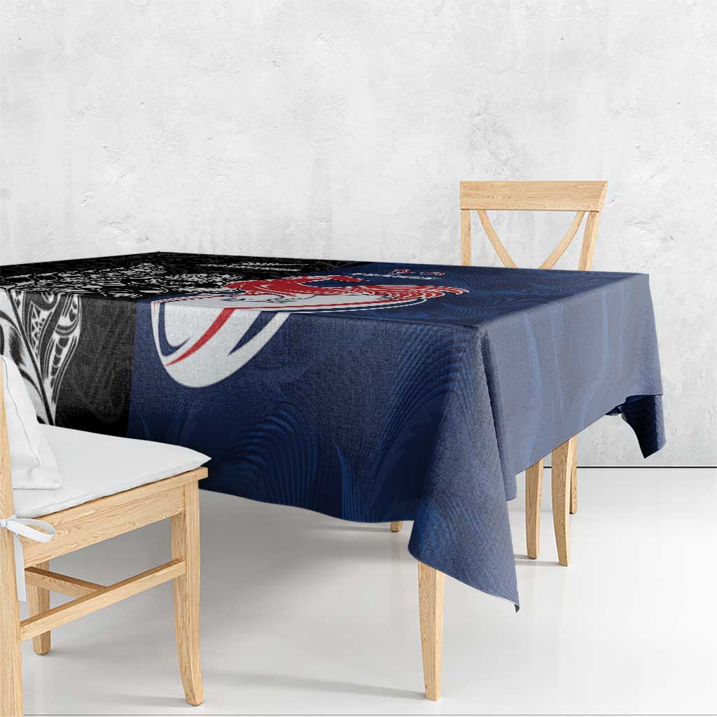 France And New Zealand Rugby Tablecloth Les Bleus Rooster With Maori Tiki - Aussie Hoodie