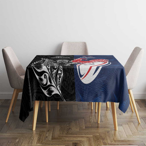 France And New Zealand Rugby Tablecloth Les Bleus Rooster With Maori Tiki - Aussie Hoodie