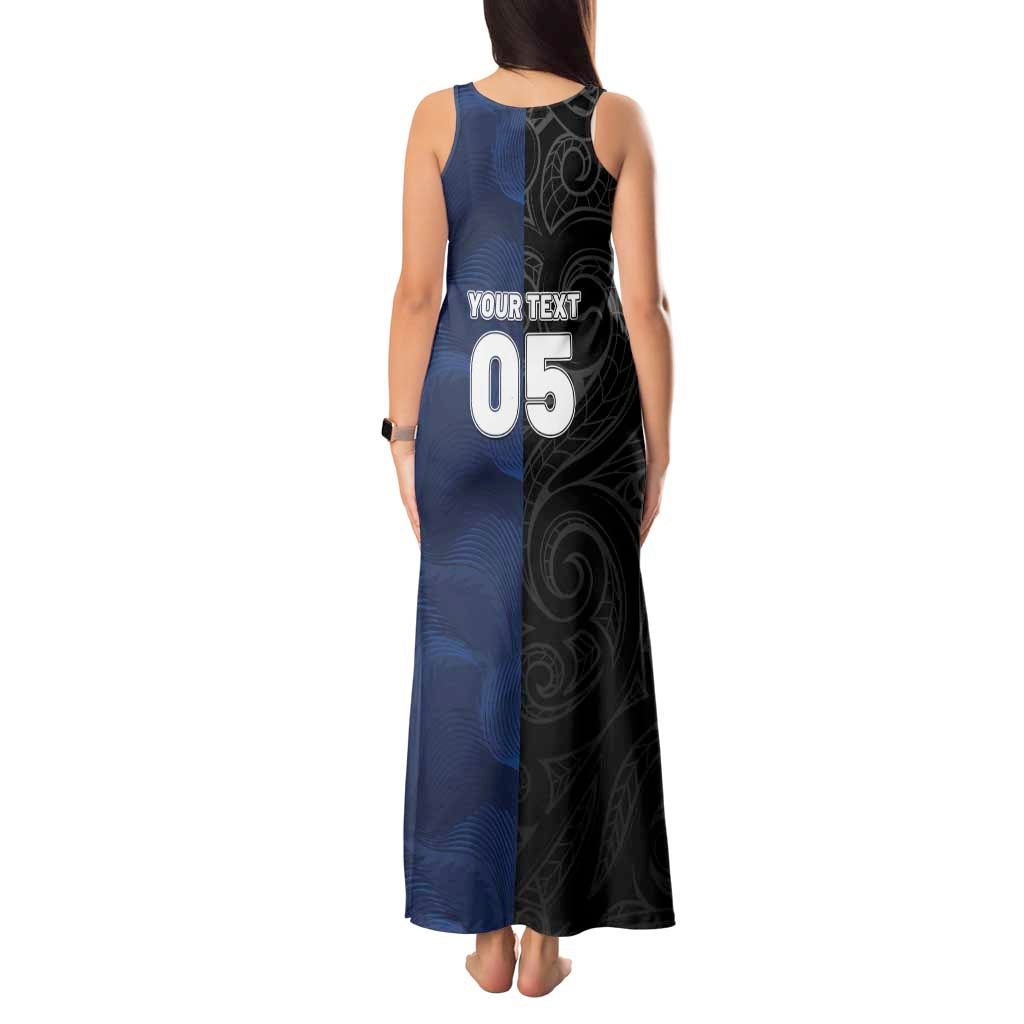 France And New Zealand Rugby Custom Tank Maxi Dress Les Bleus Rooster With Maori Tiki - Aussie Hoodie