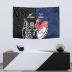 France And New Zealand Rugby Tapestry Les Bleus Rooster With Maori Tiki - Aussie Hoodie