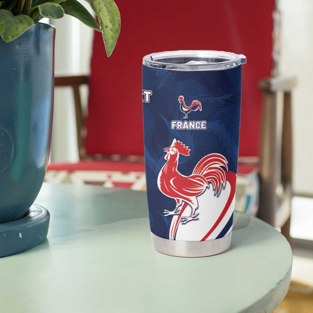 France And New Zealand Rugby Custom Tumbler Cup Les Bleus Rooster With Maori Tiki - Aussie Hoodie
