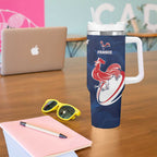 France And New Zealand Rugby Custom Tumbler With Handle Les Bleus Rooster With Maori Tiki - Aussie Hoodie