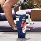 France And New Zealand Rugby Custom Tumbler With Handle Les Bleus Rooster With Maori Tiki - Aussie Hoodie