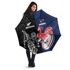 France And New Zealand Rugby Umbrella Les Bleus Rooster With Maori Tiki - Aussie Hoodie
