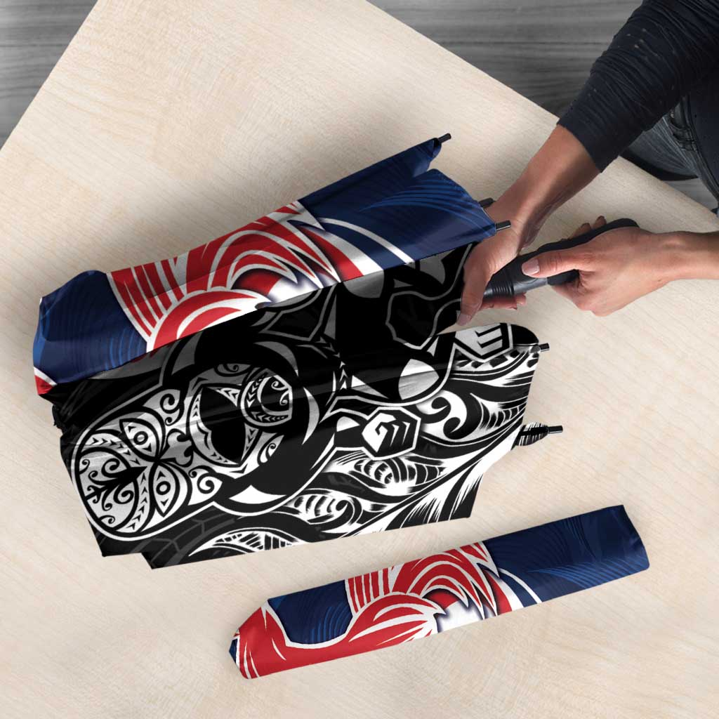 France And New Zealand Rugby Umbrella Les Bleus Rooster With Maori Tiki - Aussie Hoodie