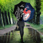 France And New Zealand Rugby Umbrella Les Bleus Rooster With Maori Tiki - Aussie Hoodie