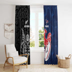 France And New Zealand Rugby Window Curtain Les Bleus Rooster With Maori Tiki - Aussie Hoodie