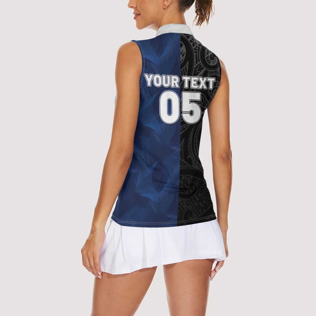 France And New Zealand Rugby Custom Women Sleeveless Polo Shirt Les Bleus Rooster With Maori Tiki - Aussie Hoodie